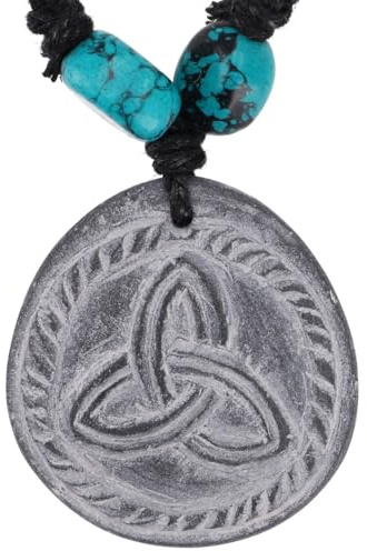 GURU SHOP Tibetkette aus Schiefer, Nepalschmuck, Amulett, Ritualschmuck | Einzigartiger Anhänger mit tibetischen Mantras, verstellbares Baumwollband, Unikat, traditionell graviert.