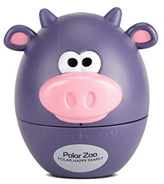 Kitchen Timer Egg Timer Animal Shape Cooking Clock Mechanical Kitchen Timer Mechanical 55 Minute Cooking Supplies Cartoon Timer for Child No Battery Needed (Purple)