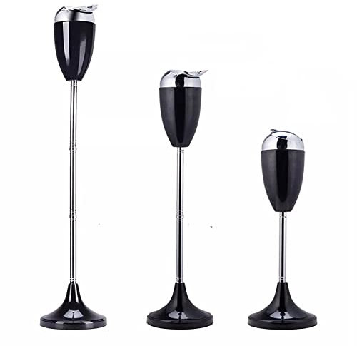 RELIANCER Floor Standing Ash Tray with Lid Adjustable Height from 21.5 to 35 Stainless Steel Contemporary Self-Cleaning Telescopic Smoking Ashtray Cigarette Ashtrays Tall Patio Windproof Ash Holder