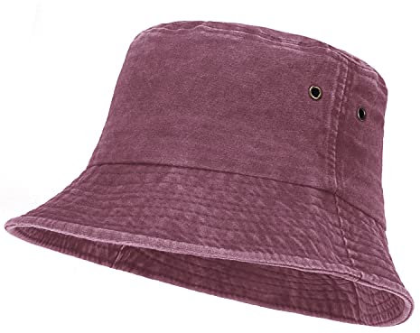 Umeepar Chapeau bob unisexe 100 % coton, style rétro, pliable, rouge vin, Taille unique