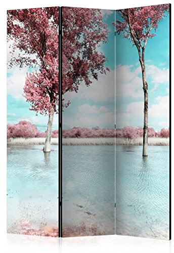 murando Raumteiler Foto Paravent Landschaft 135x172 cm beidseitig auf Vlies-Leinwand Bedruckt Trennwand Spanische Wand Sichtschutz Raumtrenner Bäume Blätter Herbst Natur c-A-0009-z-b