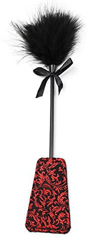 Fuwok Natural Feather Tickler and Dusters Whips (Red)