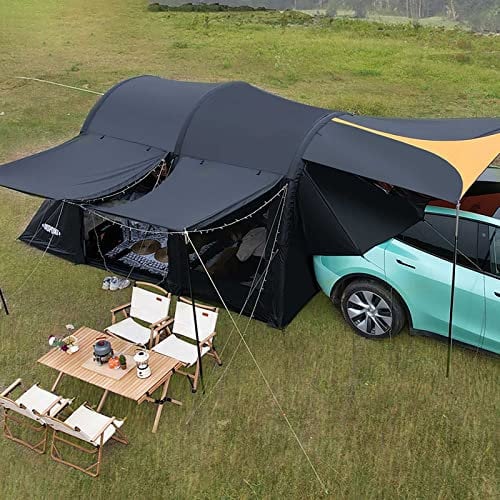 XWYYAXX 4×2.5×2.1m car Tent Inflatable Easy to Build, Tent 1 Room 1 Hall Water Proof Windproof, Tailgate Tent Close fit 2 Layers of Protection car Boot Tent for Travel, Camping, SUV, Sedan