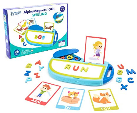 Learning Resources AlphaMagnets GO! Aktivitätsset für Buchstabierübungen, magnetische Buchstaben für Kinder, ABC-Magneten mit Großbuchstaben, 73-teilig, ab 3 Jahren