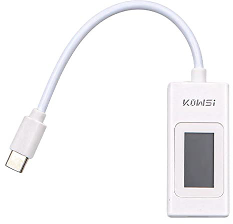 CENPEK USB C Tester Meter Type-C Current Meter 4-30V 0-6.5A PD QC USB Power Meter Capacity Voltage Tester (White)