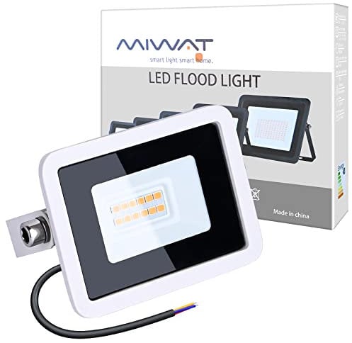 MIWATT Faretti LED Esterni 10W Luci LED Esterne IP68 900 Lumens, Luce Bianca Calda, Parco, Patio, Giardino, Garage...