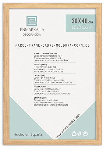 Enmarkalia Marco 30 x 40 cm, color Madera (moldura de 30x15mm)
