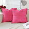 Artscope 2er Set Kordsamt Kissenbezüge Samtkissen Weich Dekokissen Dekorativ Kissenbezug Modern Kissenhülle Umwickelte Kante Sofakissen für Wohnzimmer Schlafzimmer Rose Rot, 40x40cm