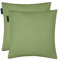 LINUM Annabell Elegant Kissenhülle 40x40 cm 2er-Pack, 100% Baumwolle, Maschinenwaschbar, Moosgrün