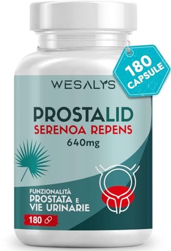 PROSTALID - SERENOA REPENS 640MG | 180 CAPSULE (Fino a 3 Mesi di Fornitura) | Saw Palmetto, Integratore Prostata | con Licopene, Pygeum Africanum, Zucca e Ortica. Integratori Prostata Uomo