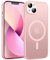 KPPIT Magnetic für iPhone 13 Hülle für Magsafe, Handyhülle iPhone 13 mit Magsafe Anti-Fingerabdruck-Schutzhülle Mattiert Durchscheinende Handyhülle für iPhone 13 6,1- Rosa