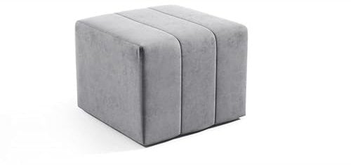LIKMA Pouf, Hocker Grau 46x35x46 cm, 3D-Effekt Velvet Sitzhocker, Fußhocker, Pouf Hocker, Polsterhocker, Moderne Sitzbank, Garderobenbank, Ottoman Stoff: Jasmine 90