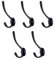Fayesia Coat Hooks - Blacksmith Handcrafted - Set of 5 Cast Iron Decorative Wall-Mounted Hooks for Coats, Hats, Bags & More - Screws Included (Black)