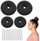 14-Stück Duttkissen,Duttkissen Klein,Hair Bun Maker,Ringe Dutt Donut Bun,Haarstyling Haardutt Haargummi,Ballet für Hair Duttkissen,Duttkissen,Hair Clips Girls,Frauen Frisurenhilfe Schwarz Donut Set