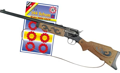 Hochwertige Pistole Revolver Gewehr inkl. 144 Schuss-Munition Polizei Cowboy für Kinder & Erwachsene Kostüm-Zubehör (Gewehr Buffalo)