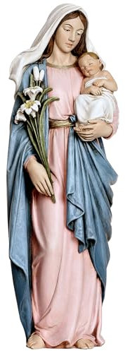 Grace4Joy Statue Madonna und Kind, Maria mit Jesuskind, katholische Heimdekoration, handbemalt, gesegnete Jungfrau Maria, Renaissance-Kollektion, 34,9 cm