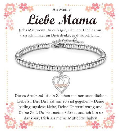 FAOMZQ Mama Geschenk, Armband mit Gravur für Beste Mutti, Liebevolles Geschenke für Mama als Muttertagsgeschenk, Geburtstagsgeschenk, Geschenkideen für die Mutter zum Muttertag Geburtstag Weihnachten