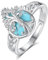 EUDORA Harmony Ball Türkis Lebensbaum Ring für Damen S925 Sterling Silber, Verstellbarer Baum des Lebens Ring Offener Ringe Mit Blau Kristall Türkis Heilsteine Schmuck Geschenk für Frauen