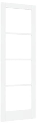 vidaXL Porte Intérieure avec Verre ORKDAL Blanc 73.5 x 211 cm, Porte intérieure rectangulaire élégante, en verre moderne, cloison durable, pin personnalisable, séparateur de pièces chic
