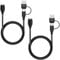 Jurqqer 2 Pack 2 in 1 Multi Charger Cable Compatible with Garmin Watch Charger Cable [1M/3.3FT] Fast Charging Cord Connector for USB/Type C, with 2PCS Dust Plugs