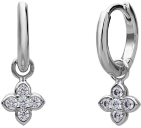 Lucardi - Damen Ohrringe, 925 Silber, mit Anhänger, Stern und Zirkonia - Halskette - 925 Silber - Silberfarbig - 0 - Nickelfrei