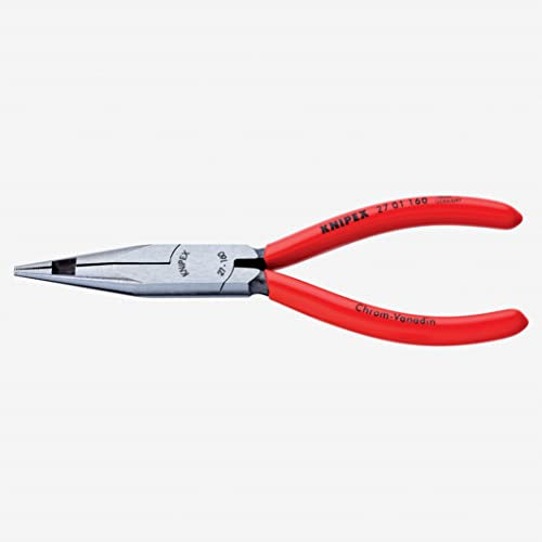 KNIPEX Tools - Long Nose Center Cutting Pliers, Telephone Style (2701160), 6.25