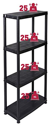 k.A. Primo - Kunststoffregal 12 Zoll (Schwarz)