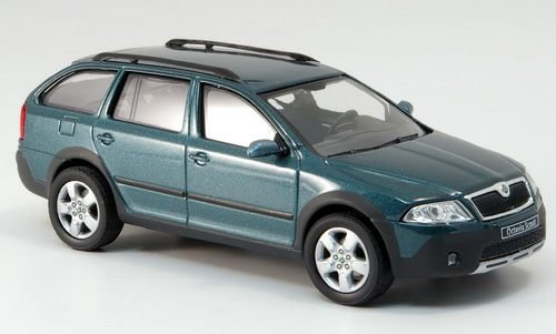 Skoda Octavia Combi Scout, grün-met., Modellauto, Fertigmodell, Abrex 1:43