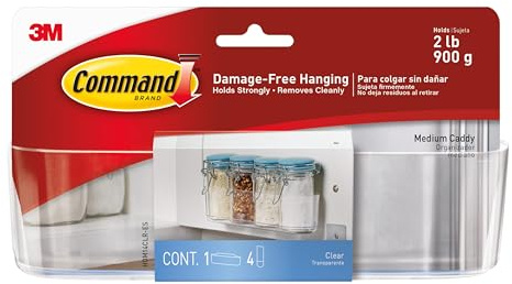 Command HOM-14 Clear Medium Caddy with Clear Strips