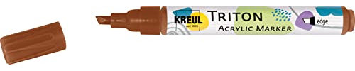 KREUL 17812 - Triton Acrylic Marker edge, oxydbraun dunkel, Keilspitze, Strichstärke circa 1 bis 4 mm, auf Wasserbasis, Acrylmarker zur Gestaltung von Papier, Holz, Stein und vielem mehr