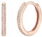 Rafaela Donata Damen Creolen aus 925/- Sterling Silber rosévergoldet mit Zirkonia weiß - Klappcreolen Silbercreolen Rosegold klassisch