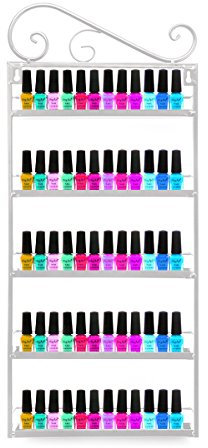 Dazone® 5-Tier Metall Herz Nagellack Organizer Aromatherapie und ätherischen Ölen Regal Lippenstiftständer Aufbewahrung (Weiß)