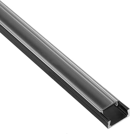 A15 LED Aluprofil Schwarz für LED-Streifen mit Abdeckung 2m klar