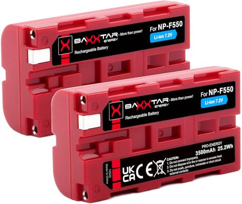 Baxxtar PRO NP-F550 NP-F570 Akku 3500 mAh 2X - LG Cells Inside - CCD-RV100 CCD-RV200 CN-160 CN-216 CN-304 YN-300 VL-600 LED Video - Ninja Phone