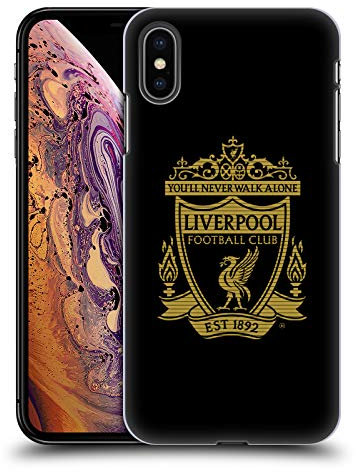 Head Case Designs Officially Licensed Liverpool Football Club Black 2 Crest 2 Hard Back Case Compatible With Apple iPhone XS Max