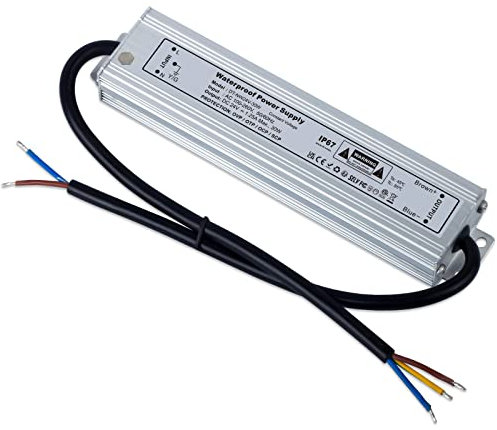 YAYZA! LED Transformator 24V 30W, Wasserdicht IP67 LED Netzteil, LED Trafo 230V auf 24V 1.25A, Kompakte Konstantspannung Treiber für Draußen Drinnen 24 Volt Niederspannungs LED Leuchten Strip CCTV