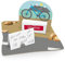 itenga Fahrrad modern Geldgeschenk Gastgeschenk Verpackung Geschenk Gutschein mit Bodenplatte, Geschenkkarte und Stickerbogen