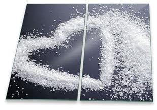 2 placas protectoras para vitrocerámica, especias, color blanco, 2 x 30 x 52 cm