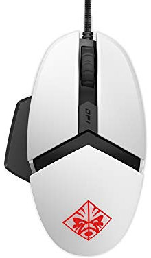 HP - Gaming OMEN Reactor Mouse, 6 Tasti Programmabili, Tempo di Risposta 0.2 ms, DPI fino a 16000, LED RGB Personalizzabili, Poggiapolsi Integrato, Cavo USB in Metallo, OMEN Command Center, Bianco