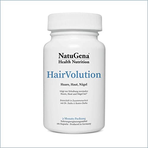 NatuGena HairVolution, Acker-Schachtelhalm, Bockshornklee- und Kürbissamen, für Haut, Haare und Nägel, natürliche Vitalstoffen, bioaktive Vitaminen, 180 Kapseln (90 Tage Packung)