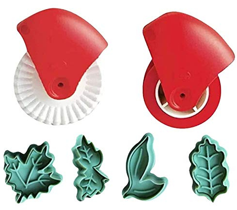 Nihexo Pastry Wheel Roll and Decorating Plunger Cookie Biscuit Baking Tools, Pastry Pie Decoration Cutter, Pastry Wheel Decorator and Cutter, Beautiful Pie Crust