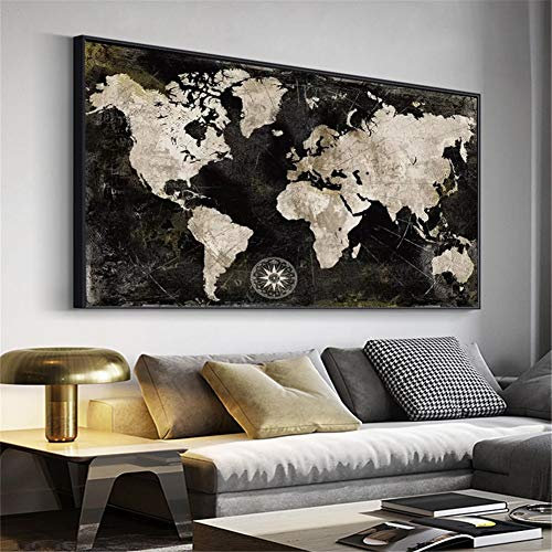 Diamond Painting Kinder Erwachsene, Diamond Painting Bilder Groß 5D Weltkarte Diamant Painting DIY Diamond Painting Vollbohrer Diamant Malerei Stickerei Kits für Home Wand Décor-Square drill, 30x40cm