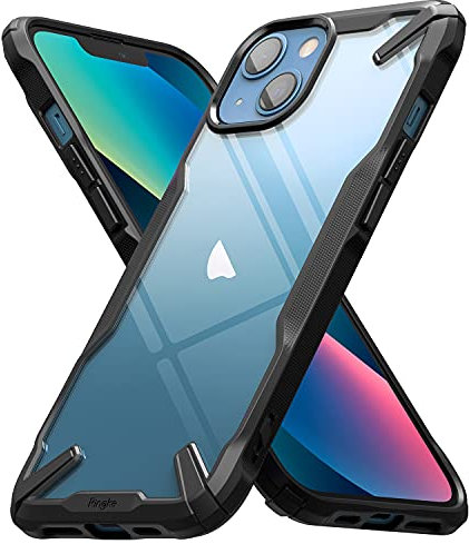 Ringke Fusion-X Compatible with iPhone 13 Mini Case, Clear Hard Back Heavy Duty Shockproof Advanced Protective TPU Bumper Phone Cover - Black