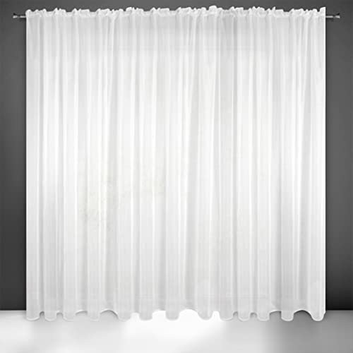 Eurofirany Lucy Voile-Vorhang, Weiß, 400 x 300 cm