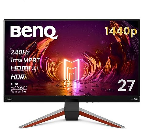BenQ MOBIUZ EX270QM 27 inch QHD 240Hz 1ms GtG IPS Gaming Monitor, HDRi Technology, DisplayHDR 600, AMD FreeSync Premium Pro, 98% DCI-P3, 2.1ch Built-in Speakers, HDMI 2.1, Eye-Care, Bezel-Less
