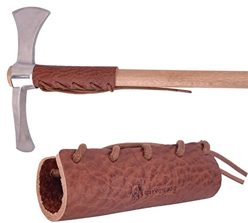 Leather Axe Collar Guard, Axe Handle Wraps Covers for Gardening Picks or Camping Axes Protector (Axe Collar 05)