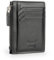 Bronzi Portafoglio Porta Carte Credito - Portafoglio Uomo Slim Portacarte uomo - Mini Porta Tessere - Protezione RFID - Design Smart Italiano Scatola Regalo inculsa (Zip Nero)
