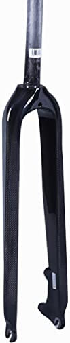 Forchetta MTB 1-1/8 Tubo Dritto 26/27.5/29 in Rigida MTB Forcella Anteriore Ultraleggero Fibra di Carbonio 3K Accessori Biciclette