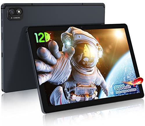 kinstone Android 12 Tablet 10.1 Zoll,8GB+128GB, 7500mAh 2.0GHz Fast Octa-core Tablet,2.4G+5G WiFi Tablets,1920x1200 FHD IPS,Unterstützung Netflix Widevine L1,Dual Kamera,Bluetooth 5.0