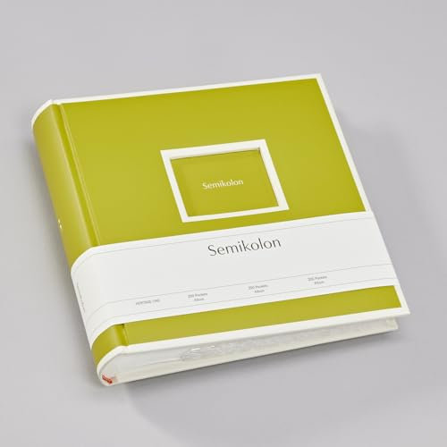 Semikolon 370039 200 Pockets Album - 23 x 22,3 cm - 100 Seiten cremefarben, für 200x 10x15 Fotos - matcha hell-grün